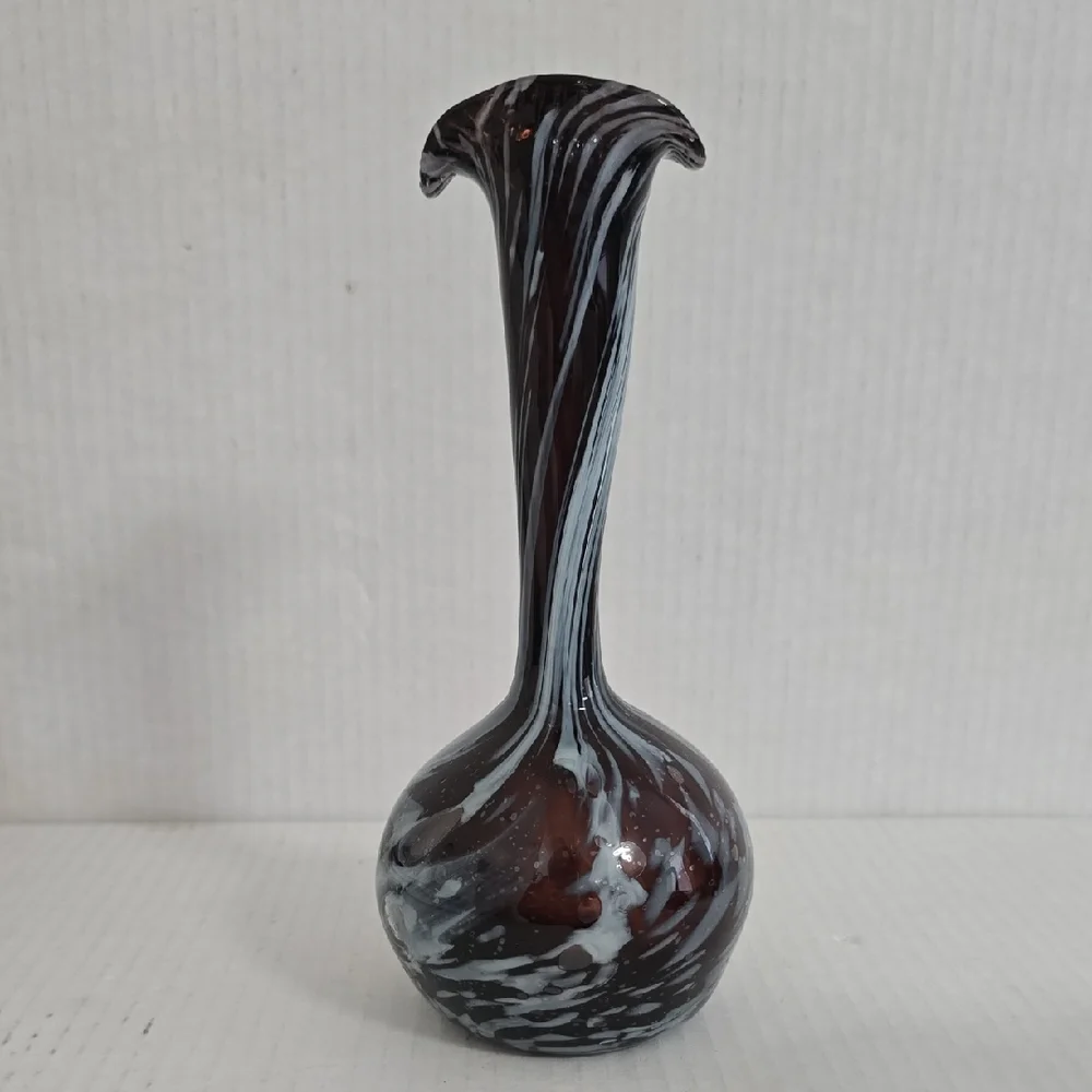 Hand Blown Swirled Glass Vase